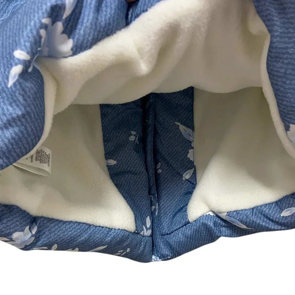 Wippette Blue with Floral Print Puffer Coat. Size 18M